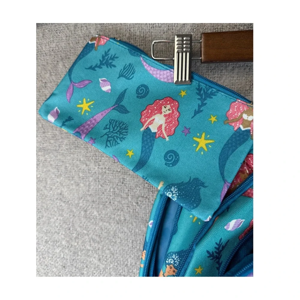 New Crckt Mermaid 3 Piece Backpack Lunch Kit Accessory Pouch Kids School Set NWT